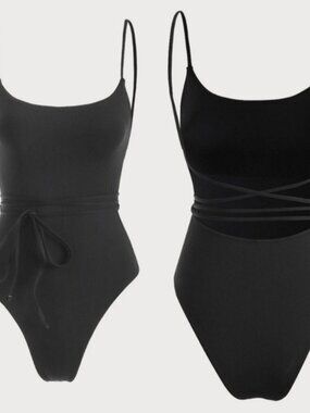 Berlook Backless Ribbed Swimsuit